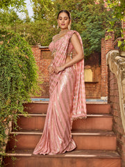 Sequence Embroidery Georgette Pre Draped Saree
