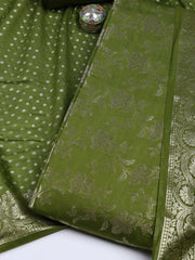 Floral Woven Chanderi Unstitched Suit With Dupatta