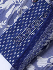 Printed Cotton Blend Unstitched Suit With Dupatta