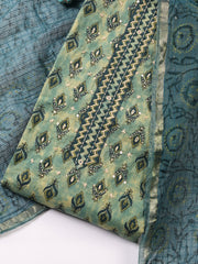 Printed Cotton Blend Unstitched Suit With Dupatta