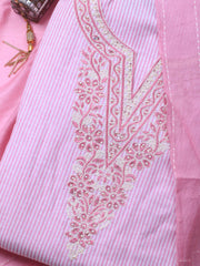 Neck Embroidery Cotton Blend Unstitched Suit With Dupatta