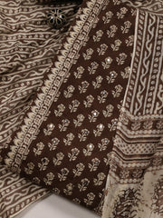 Printed Cotton Blend Unstitched Suit With Dupatta