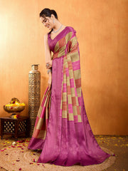 Zari Border Booti Woven Art Silk Saree