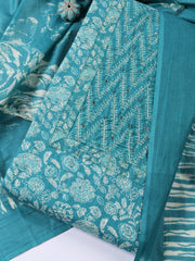 Printed Cotton Blend Unstitched Suit With Dupatta