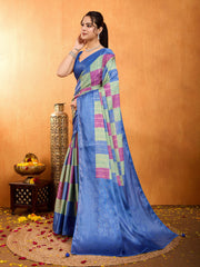 Zari Border Booti Woven Art Silk Saree