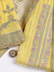 Embroidered Georgette Unstitched Suit Piece With Dupatta