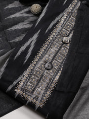 Neck Embroidered Cotton Blend Unstitched Suit Piece With Dupatta