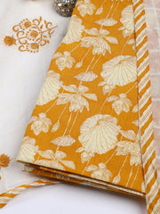 Printed Cotton Blend Unstitched Suit With Dupatta