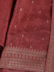 Embroidery Chanderi Unstitched Suit With Dupatta