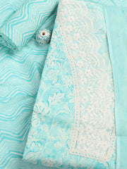 Cotton Blend Unstitched Suit Piece With Dupatta