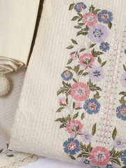 Neck Embroidered Cotton Blend Unstitched Suit With Dupatta