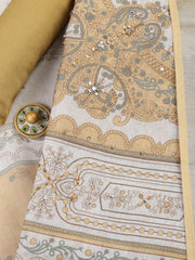 Printed Linen Unstitched Suit With Dupatta