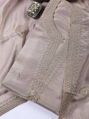 Neck Embroidered Tissue Unstitched Suit With Dupatta