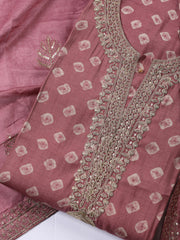 Neck Embroidered Cotton Blend Unstitched Suit With Dupatta