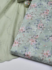 Printed Cotton Blend Unstitched Suit With Dupatta