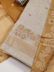 Jamdani Chanderi Unstitched Suit Piece With Dupatta