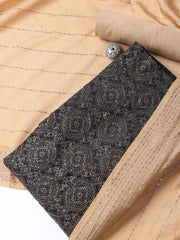 Embroidery Chanderi Unstitched Suit With Dupatta