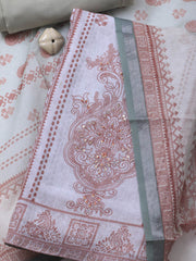 Printed Linen Unstitched Suit With Dupatta