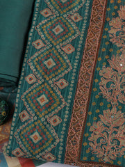 Printed Chanderi Unstitched Suit Piece With Dupatta