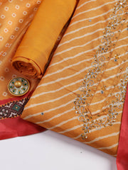 Cotton Blend Unstitched Suit Piece With Dupatta