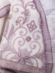 Embroidered Chanderi Unstitched Suit With Dupatta