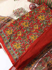 Printed Cotton Blend Unstitched Suit With Dupatta
