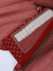 Neck Work Printed Cotton Blend Unstitched Suit With Dupatta