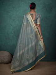 Woven Border Linen Saree
