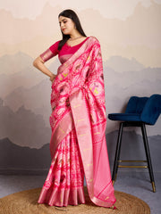 Zari Jaal Woven Art Silk Saree