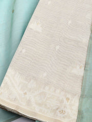 Jamdani Work Chanderi Unstitched Suit Piece With Dupatta