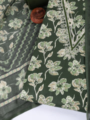 Printed Cotton Blend Unstitched Suit With Dupatta