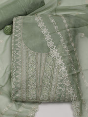 All Over Embroidered Organza Unstitched Suit With Dupatta