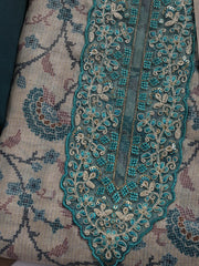 Embroidered Chanderi Unstitched Suit Piece With Dupatta