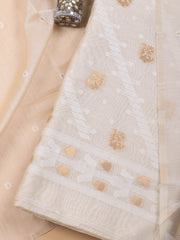 Jamdani Chanderi Unstitched Suit Piece With Dupatta