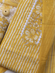 Printed Cotton Blend Unstitched Suit With Dupatta
