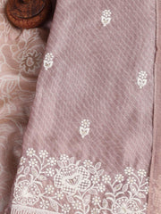Embroidered Chanderi Unstitched Suit Piece With Dupatta