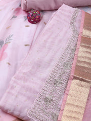 Embroidery Chanderi Unstitched Suit Piece With Dupatta