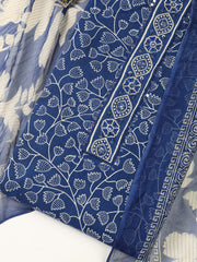 Printed Cotton Blend Unstitched Suit With Dupatta