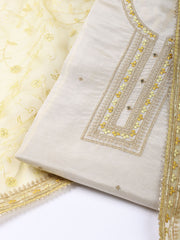 Neck Embroidery Tissue Unstitched Suit With Dupatta