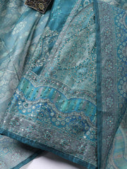 Embroidered Chanderi Unstitched Suit With Dupatta