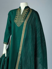 Printed Cotton Blend Kurta With Pant & Dupatta