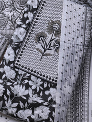 Printed Cotton Blend Unstitched Suit With Dupatta