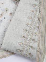 Printed Cotton Blend Unstitched Suit With Dupatta