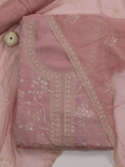 All Over Embroidered Crepe Unstitched Suit Piece With Dupatta