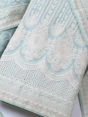 Embroidered Georgette Unstitched Suit Piece With Dupatta