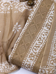 Printed Cotton Blend Unstitched Suit Piece With Dupatta