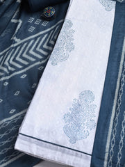 Printed Cotton Blend Unstitched Suit With Dupatta