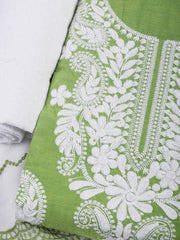 Neck Embroidered Cotton Blend Unstitched Suit With Dupatta