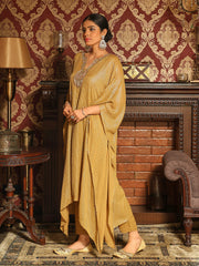 Sequin Embroidered Georgette Kaftan Kurta With Pants