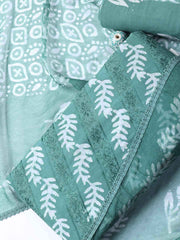 Printed Cotton Blend Unstitched Suit With Dupatta